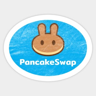 PancakeSwap CAKE Crypto Coin Blue Vintage Oval Sticker